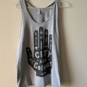 Grey city and colour tank